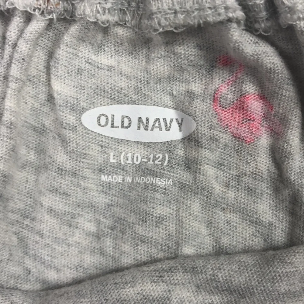 OLD NAVY Gray Romper Short w/ Coral Flamingos Sz L